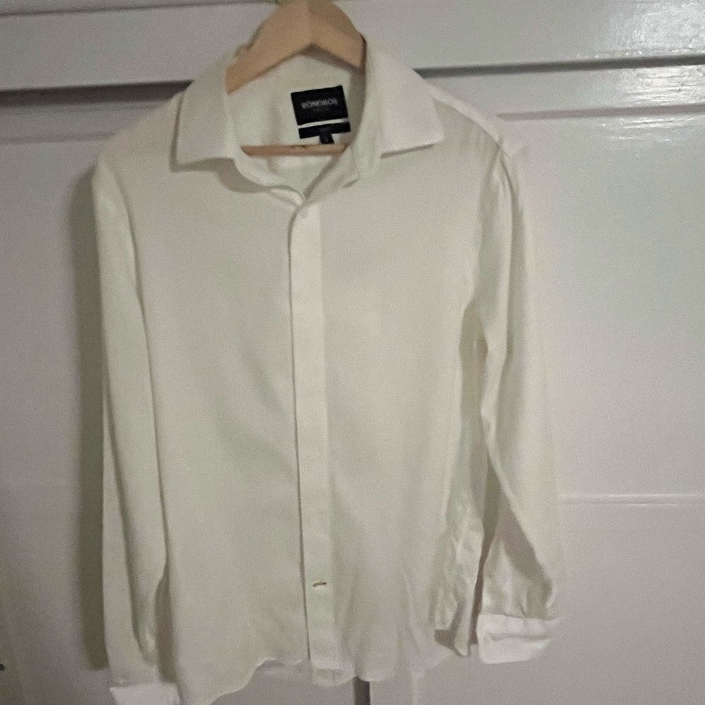 Bonobos Wrinkle-Free Slim Fit Shirt in Cream